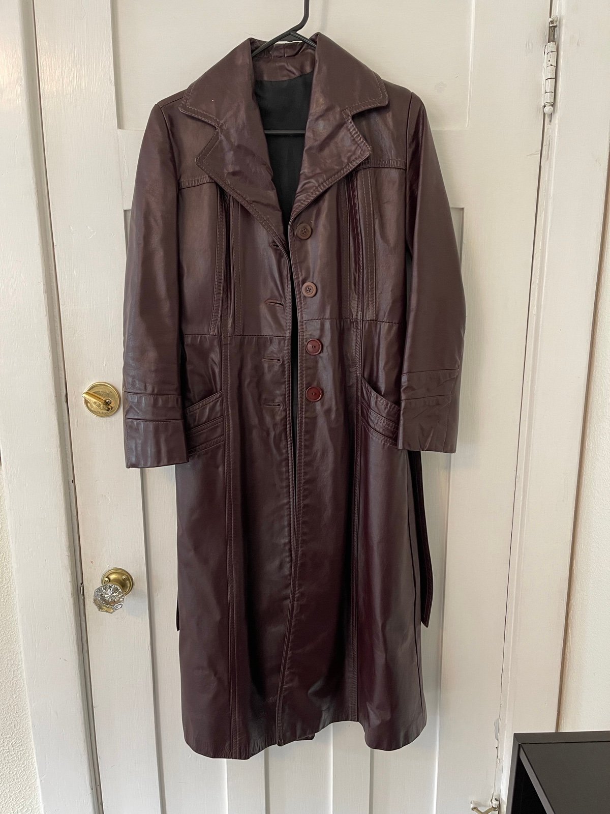 TRUE VINTAGE 1970s Leather Trench