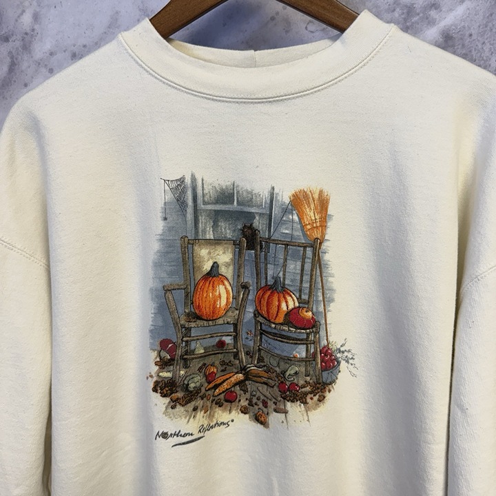Vintage Northern Reflections Autumn Fall White Crew Neck Adult XL