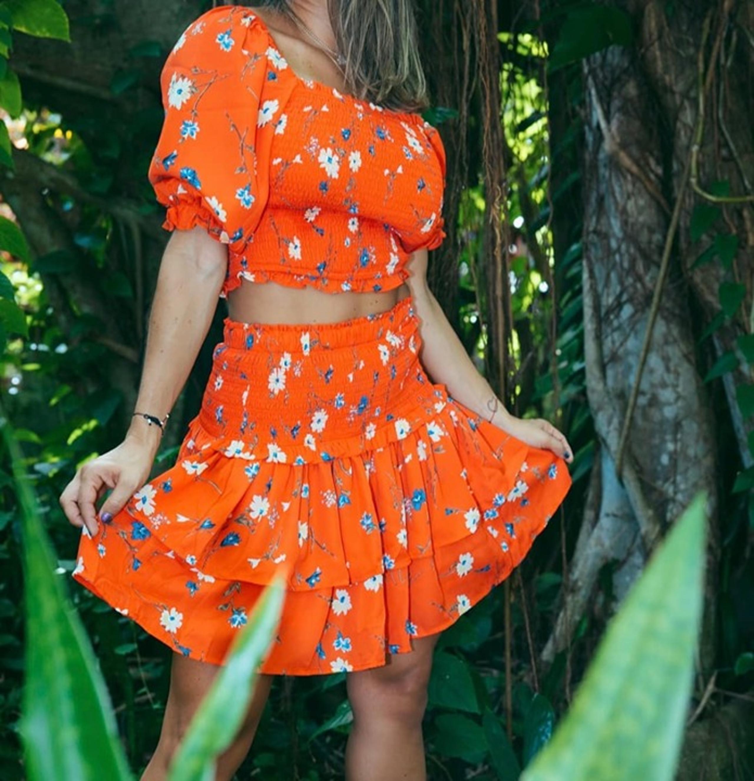 Set Floral Orange Size S - 2 Piece outfit