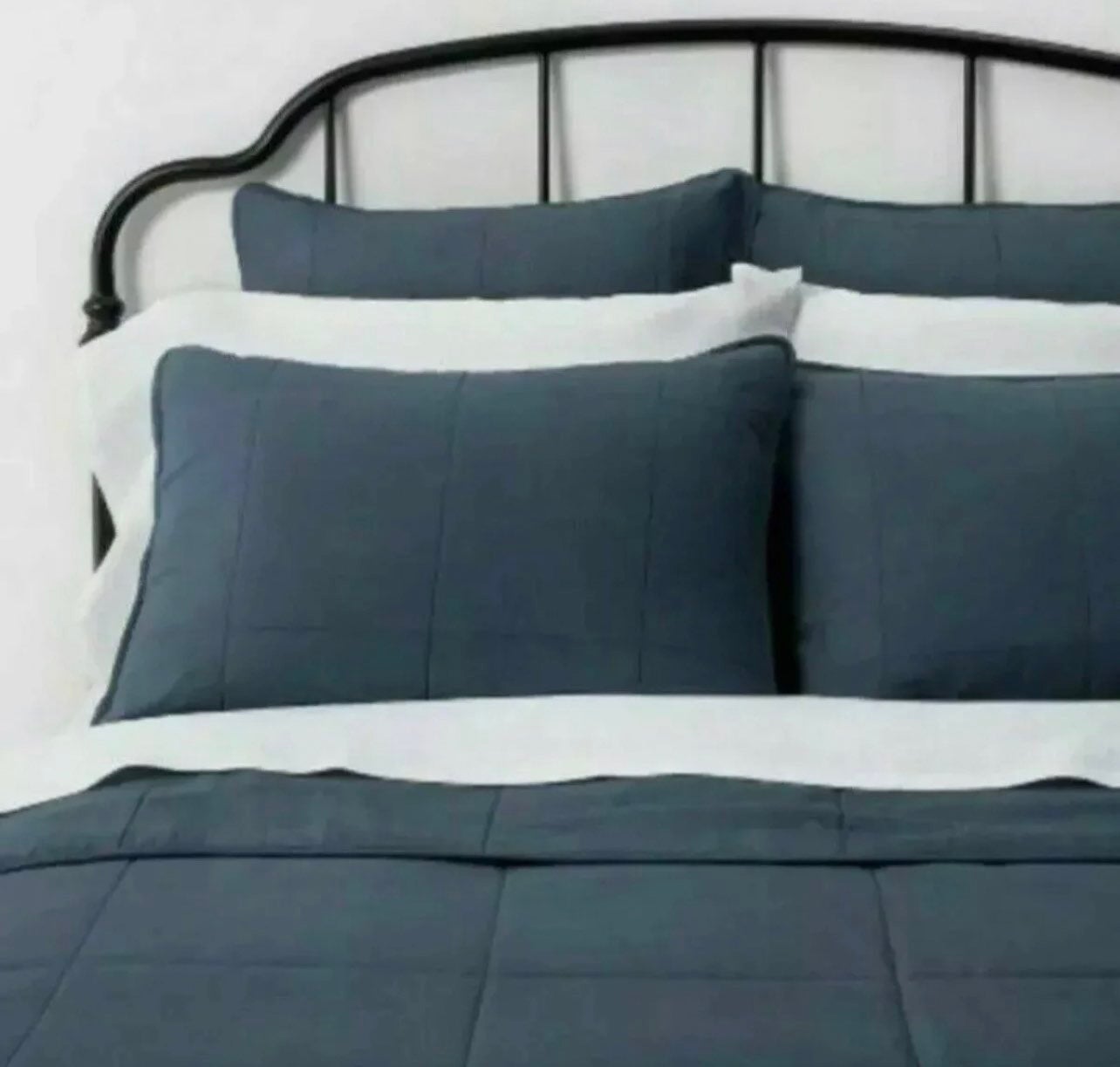 Full/Queen Solid Quilt Navy 100% Cotton