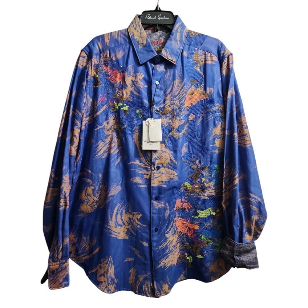 Robert Graham Limited Edition Somo 20 Artistic Blue Shirt XL 449/779