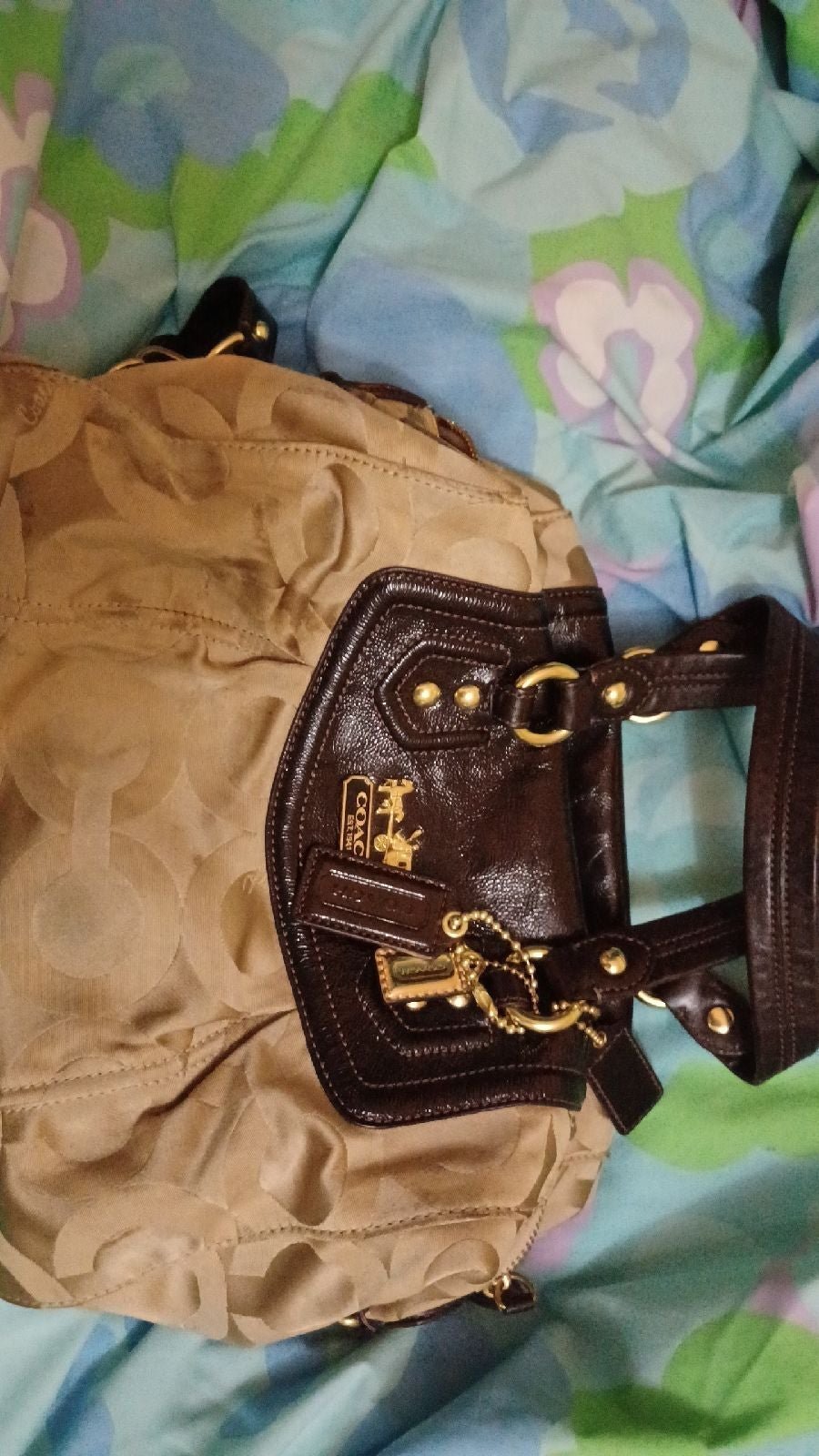 Coach Beige / Brown Satchel