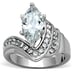 Size 10, STAINLESS STEEL Large Marquise Cubic Zirconia Ring