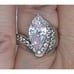 Size 10, STAINLESS STEEL Large Marquise Cubic Zirconia Ring