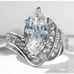 Size 10, STAINLESS STEEL Large Marquise Cubic Zirconia Ring