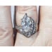 Size 10, STAINLESS STEEL Large Marquise Cubic Zirconia Ring