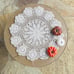 Doily handmade new crochet table mat beige round 15.75” AG0805