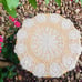 Doily handmade new crochet table mat beige round 15.75” AG0805