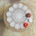 Doily handmade new crochet table mat beige round 15.75” AG0805