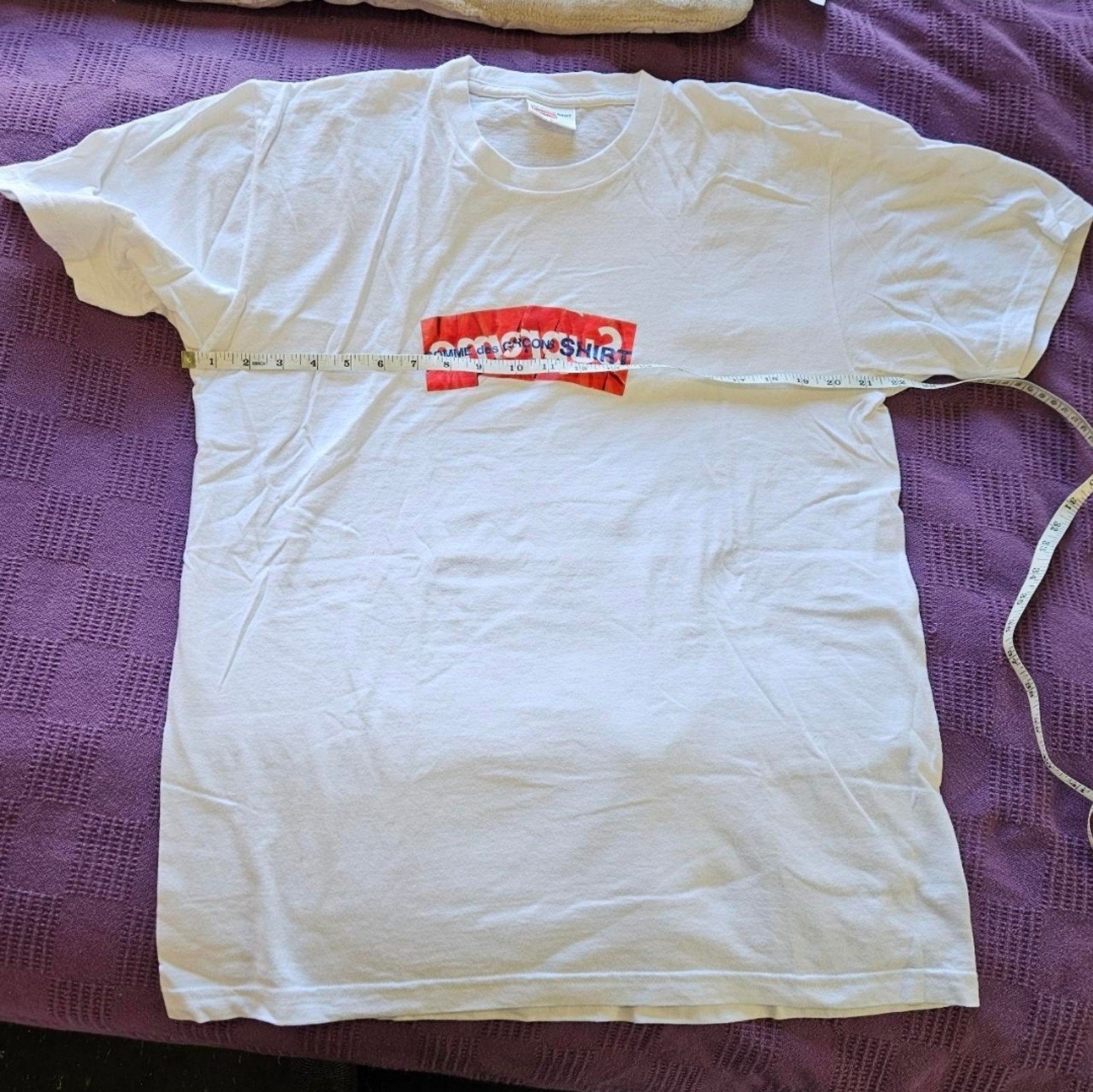 Tシャツ・カットソー SS17 SUPREME CDG COMME DES GARCONS BOX LOGO TEE WHITE S-XL Supreme x Comme Des Garcons CDG SS17 Box Logo Tee White Sz