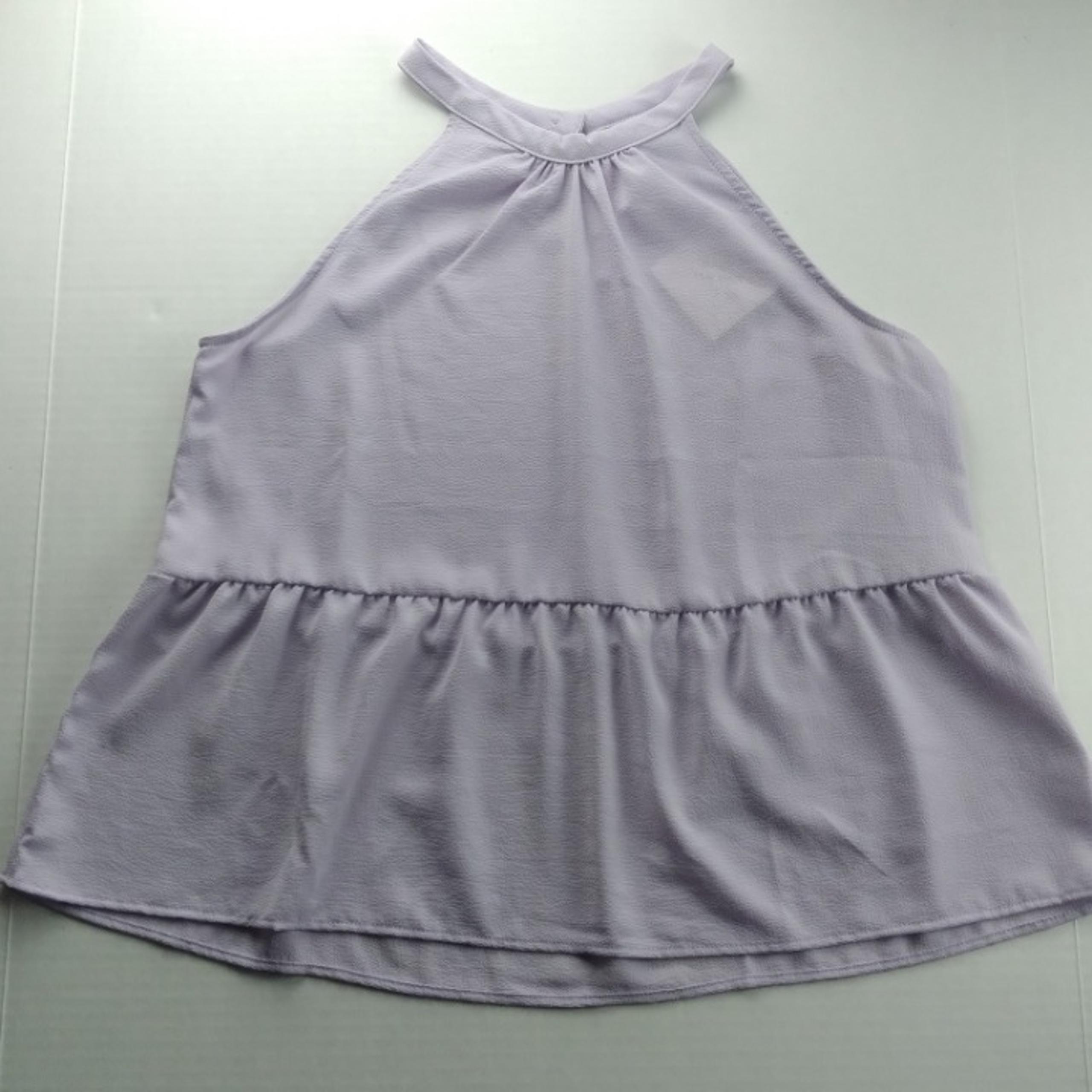 HIPPIE ROSE Womens Babydoll Halter Top Size Large Lilac Purple Peplum Sleeveless