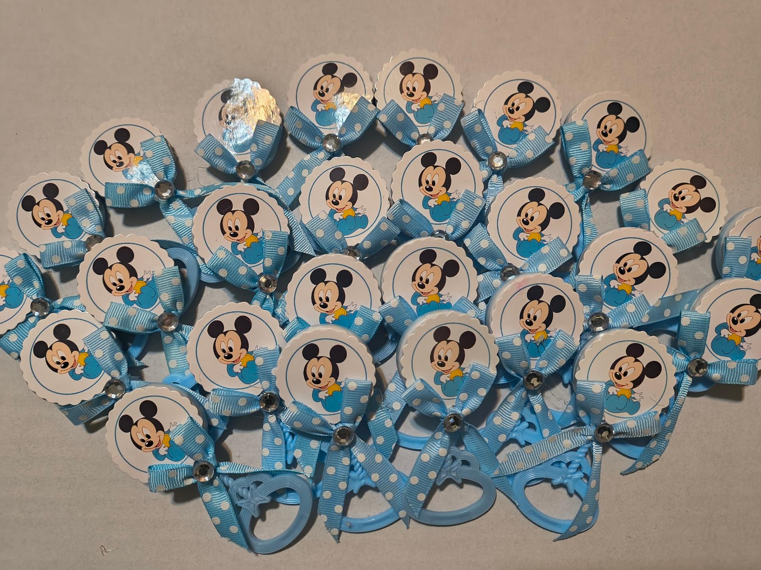 Mickey mouse baby shower Pin ons for boys (24 PCs)