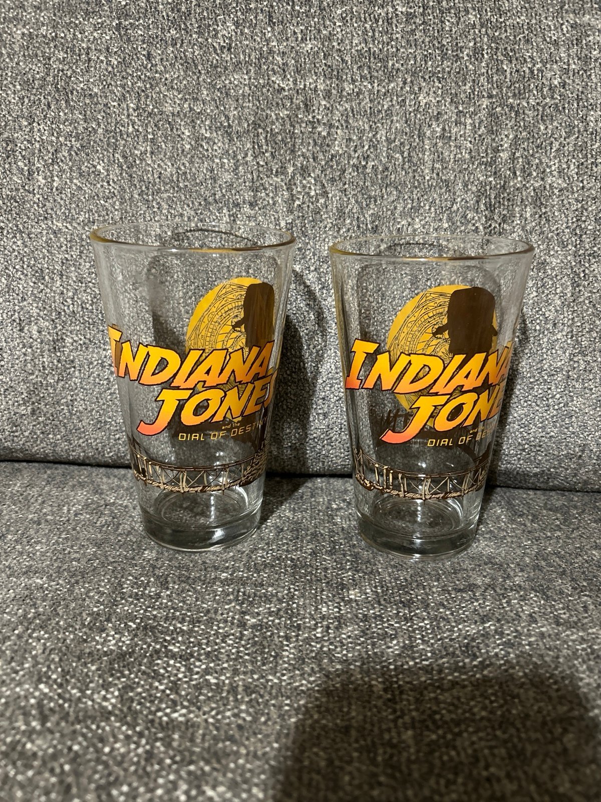 2 Indiana Jones And The Dial Of Destiny Pint Glass Alamo Drafthouse 16 oz NEW