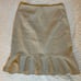 Professional Tan Pencil Skirt with Ruffle