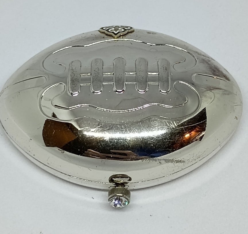 Vtg Kathrine Baumann Beverly Hills New Orleans Saints Football Mirror Compact