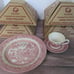 Pink Willow Set 3 pc place settings Churchill Pink Willow China plates Red