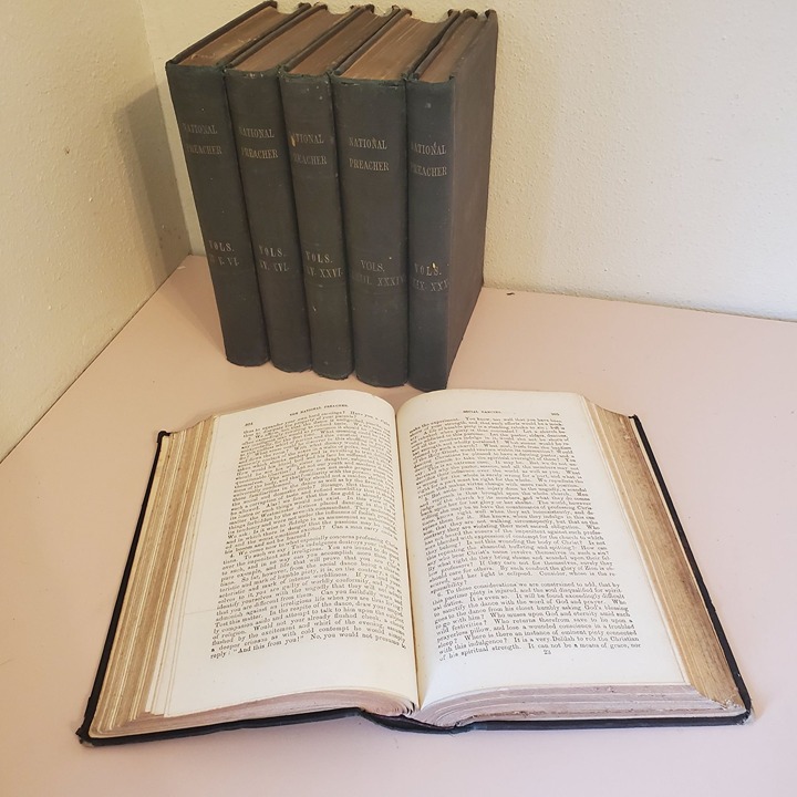 National Preacher Village Pulpit Bidwell 1800s Books Staging Decor Study