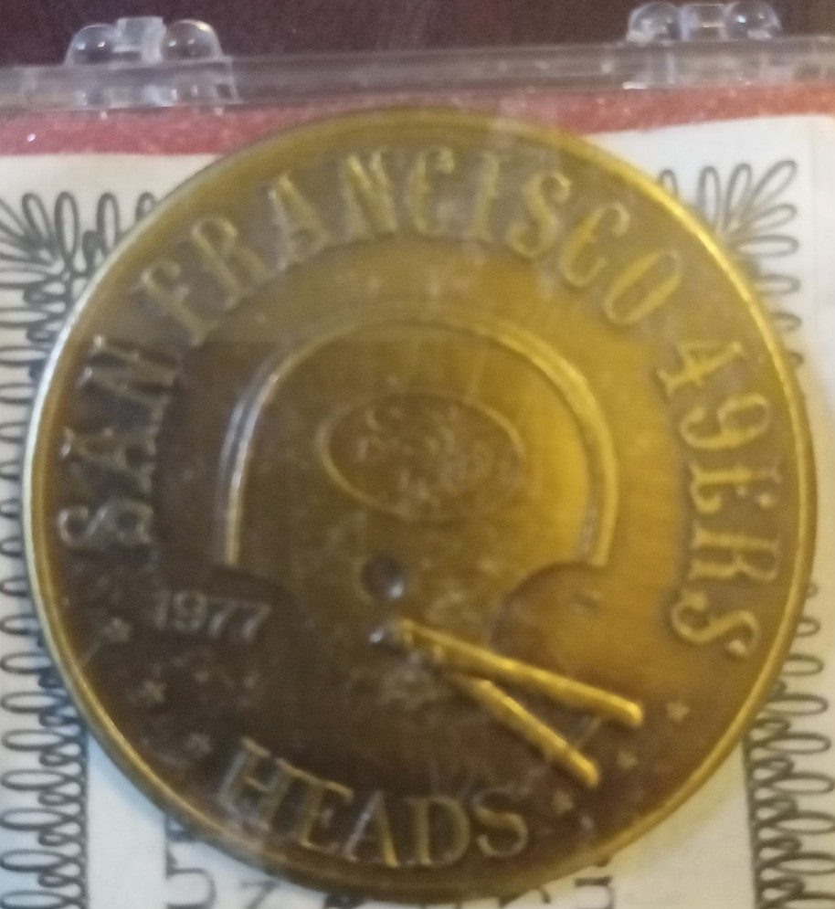 San Francisco 49ers 1977 heads and tails coin for the coin toss!