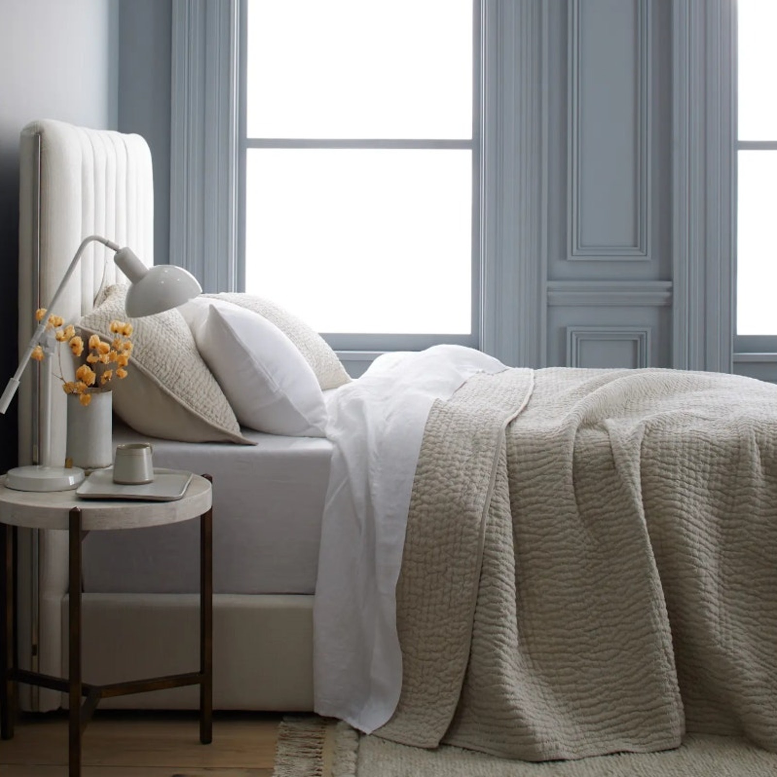 Quince European Linen Cotton Stitch Quilt Set - Full/Queen Natural NWT