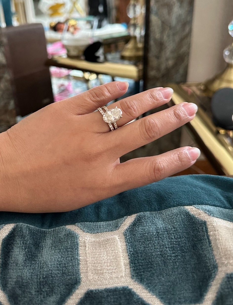 14k moissanite ring set