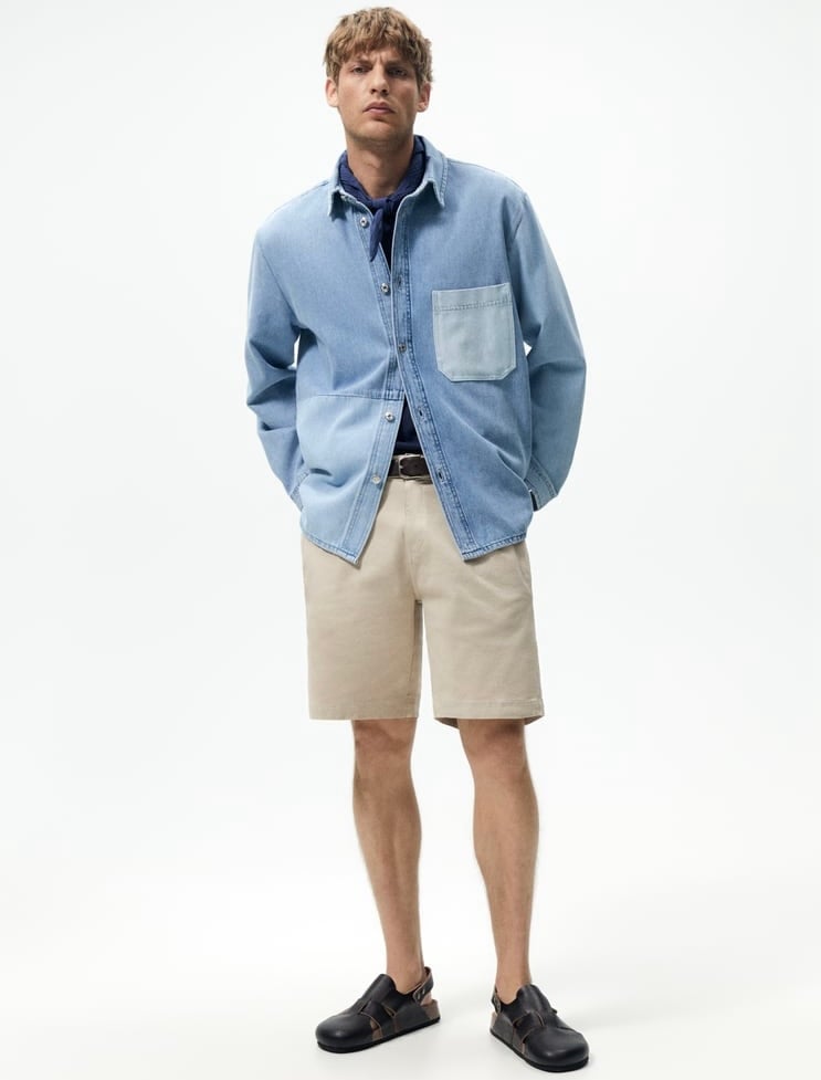NWT ZARA Slim Fit Chino Shorts with Pockets 6917/439 COTTON/ELASTANE Size 31