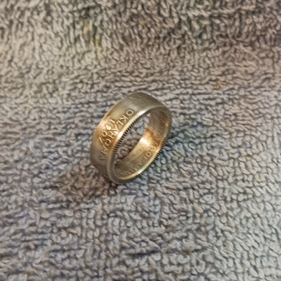 2008 Oklahoma State Quarter coin ring 90% Silver handcrafted size 8