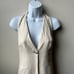 Stradivarius Beige Linen-Look Halter Top - Size XS