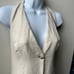 Stradivarius Beige Linen-Look Halter Top - Size XS