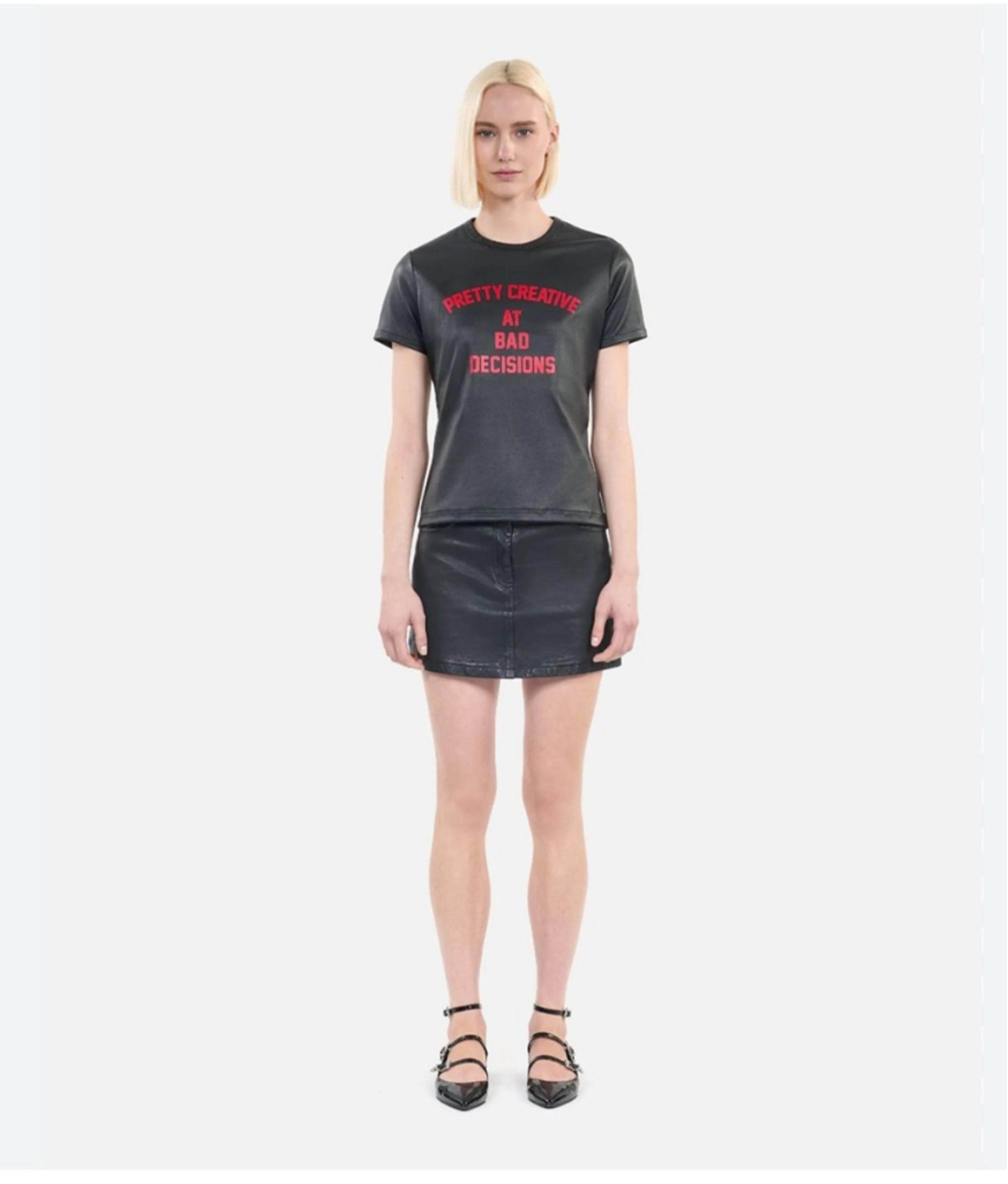NWT The Kooples Lambskin Leather T-Shirt – Size S