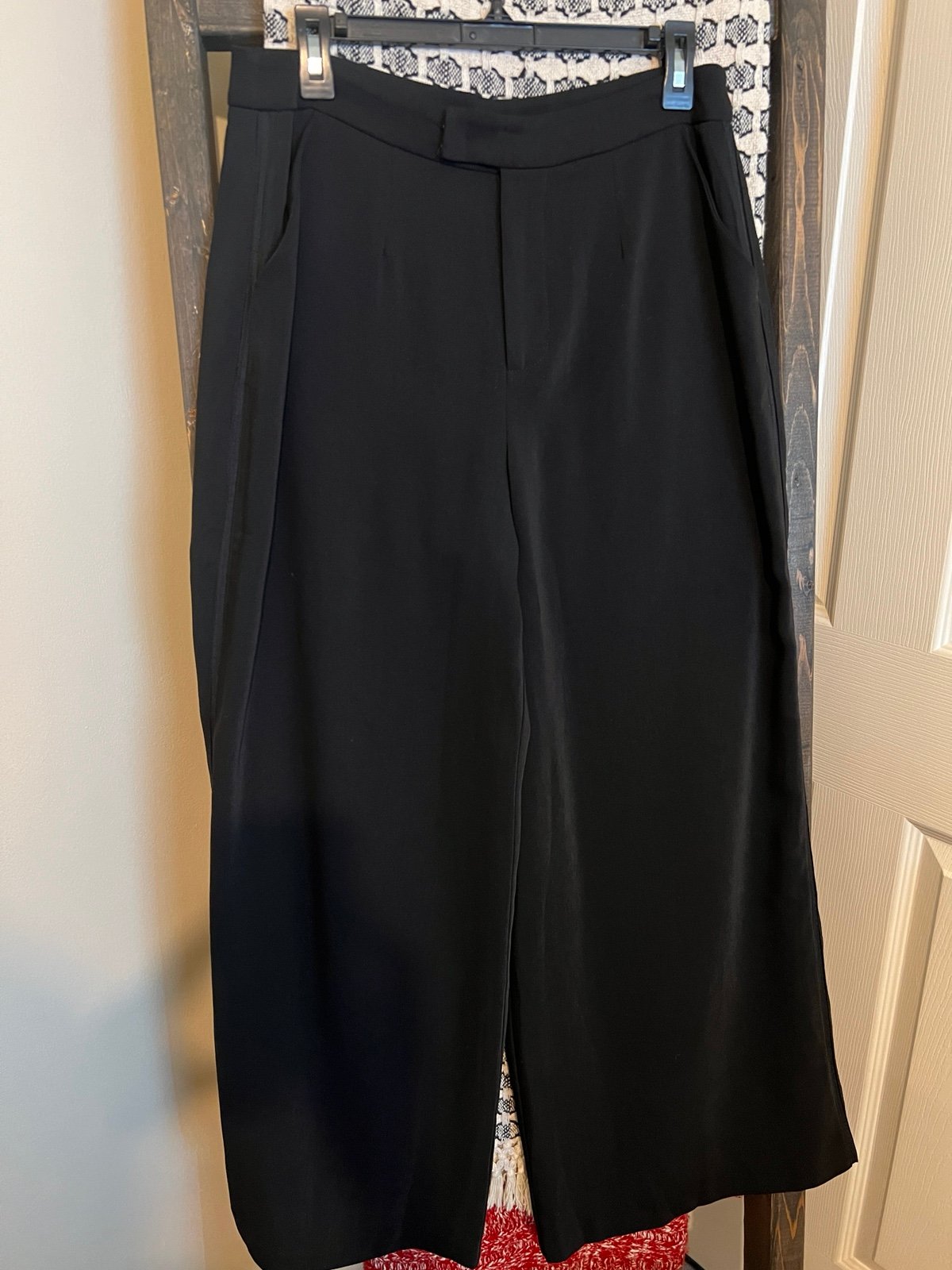 NWOT ASTR THE LABEL BLACK WIDE LEG TUXEDO TROUSERS SZ M