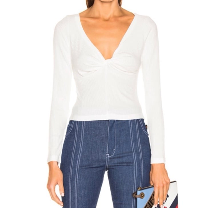 A.L.C ribbed twisted front top