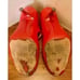 Christian Louboutin Mary Jane Red Patent Leather Pump Peep Toe Heels Size 35