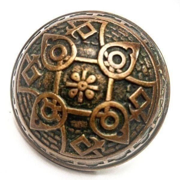 Antique Solid Brass Victorian/Eastlake Single Door Knob Art Nouveau