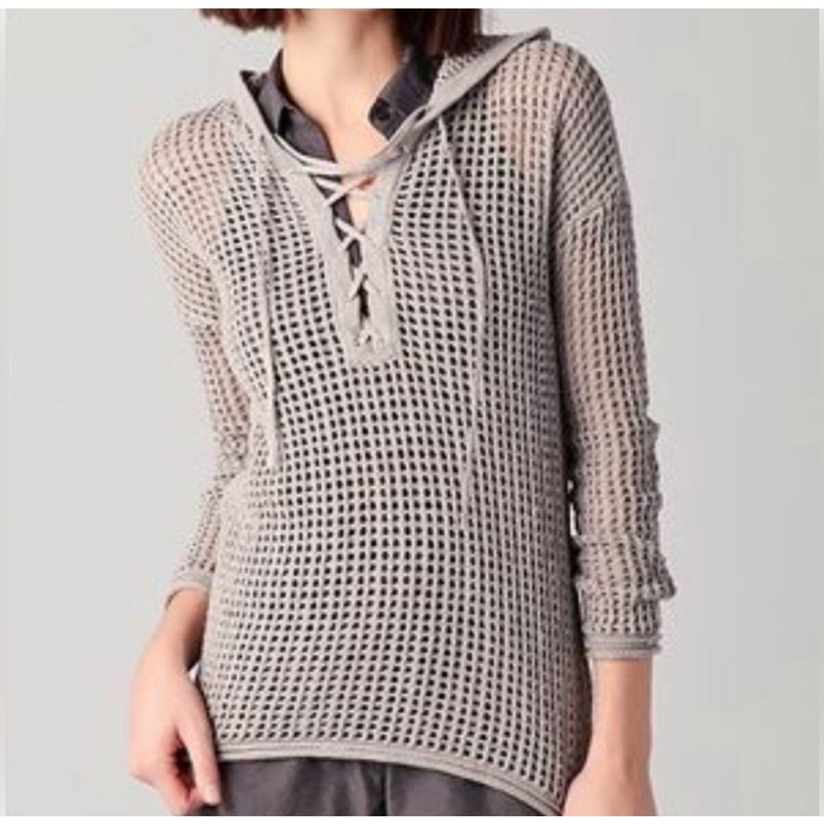 Standard James Perse Knit Brown Y2K Hooded Top Size 2