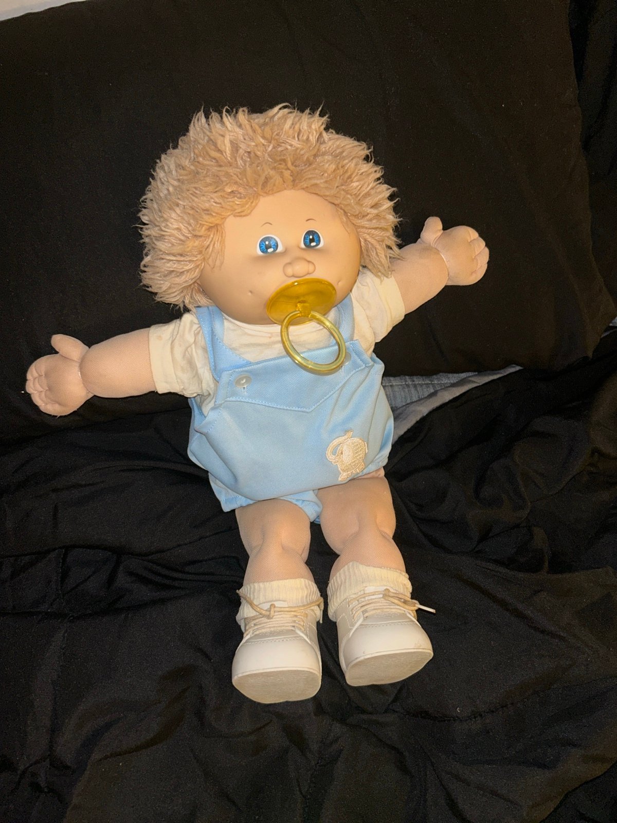 Cabbage patch kids 1982 fuzzy brown wheat boy pacifier face HTF