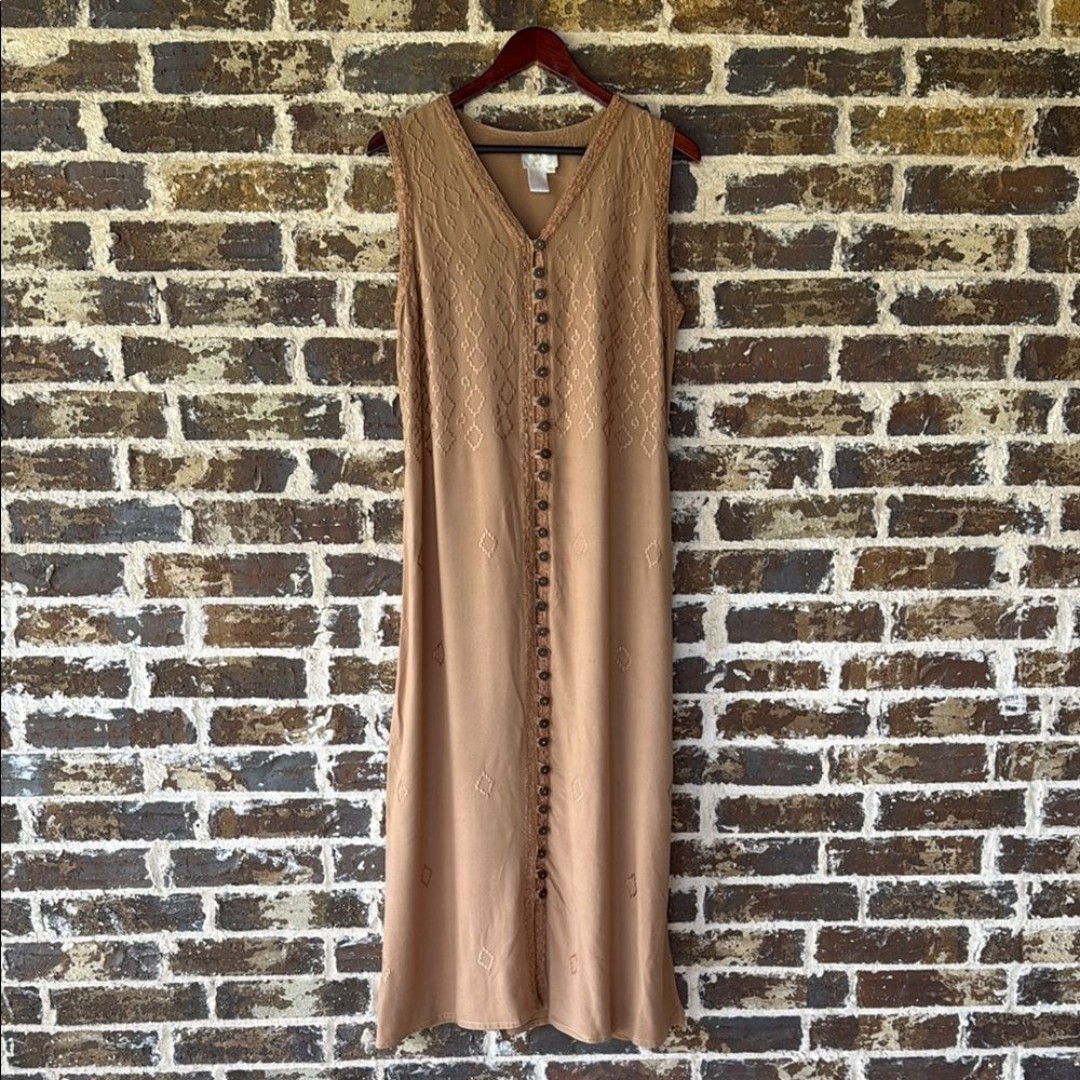 Soft Surroundings Sleeveless Embroidered Maxi Dress XS