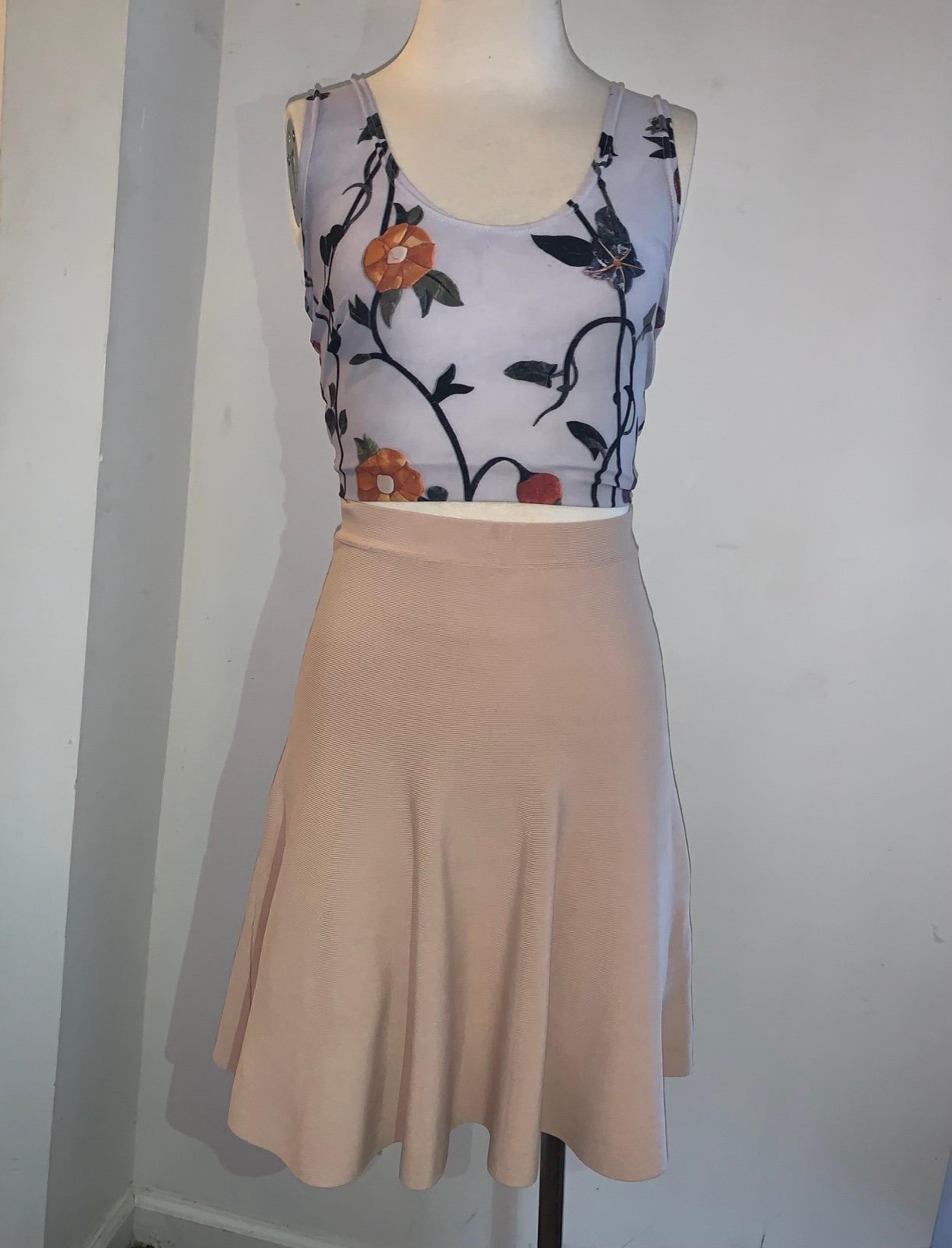 BCBGMAxazria Tan A Line High Waist Skirt Size S