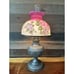 Purple Hurricane Lamp On Metal Oil Lamp Type Base 21”