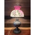 Purple Hurricane Lamp On Metal Oil Lamp Type Base 21”