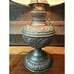 Purple Hurricane Lamp On Metal Oil Lamp Type Base 21”