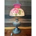 Purple Hurricane Lamp On Metal Oil Lamp Type Base 21”