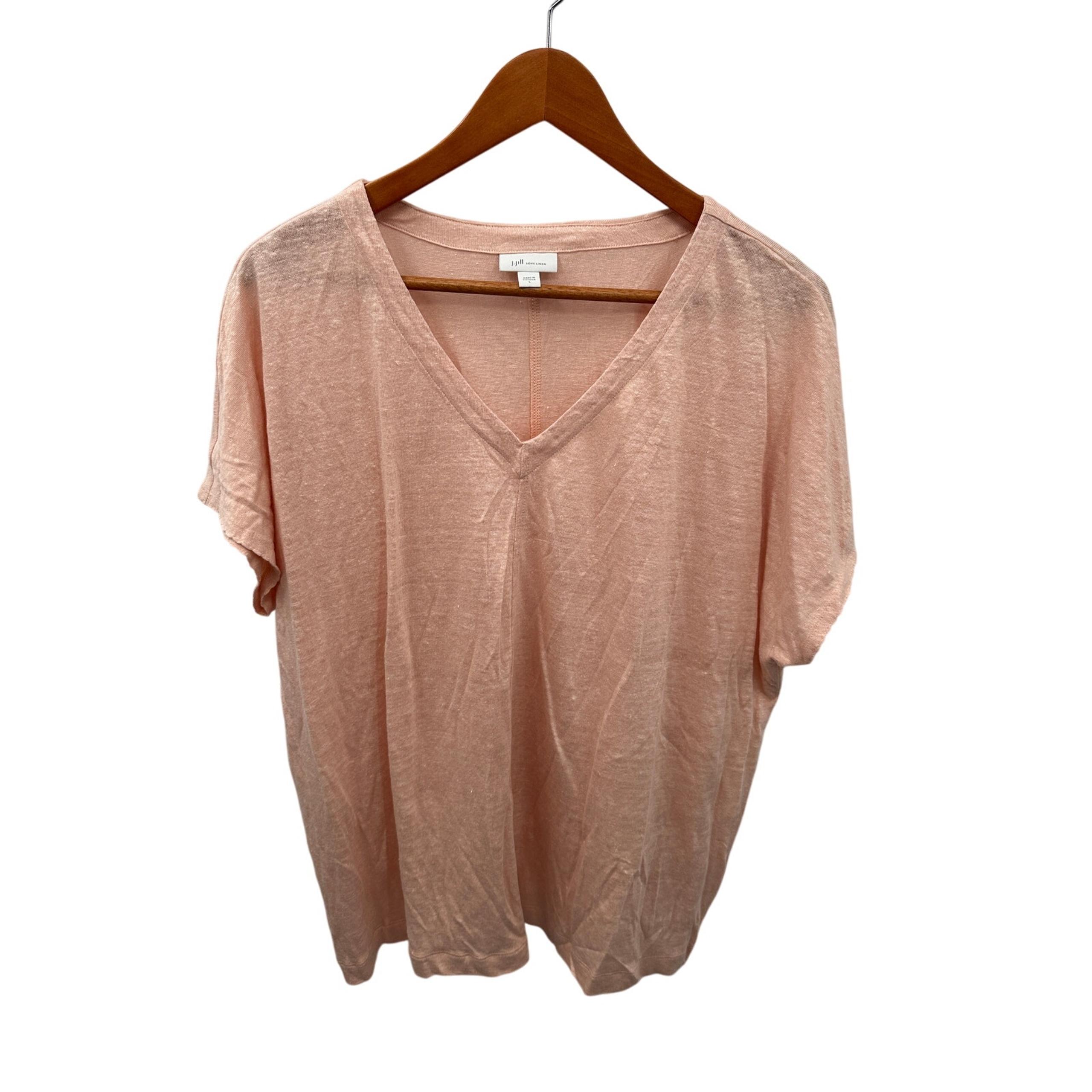 J. JILL Love Linen 100% Linen Peach Short Sleeve Top // L - Jill Jill Stuart