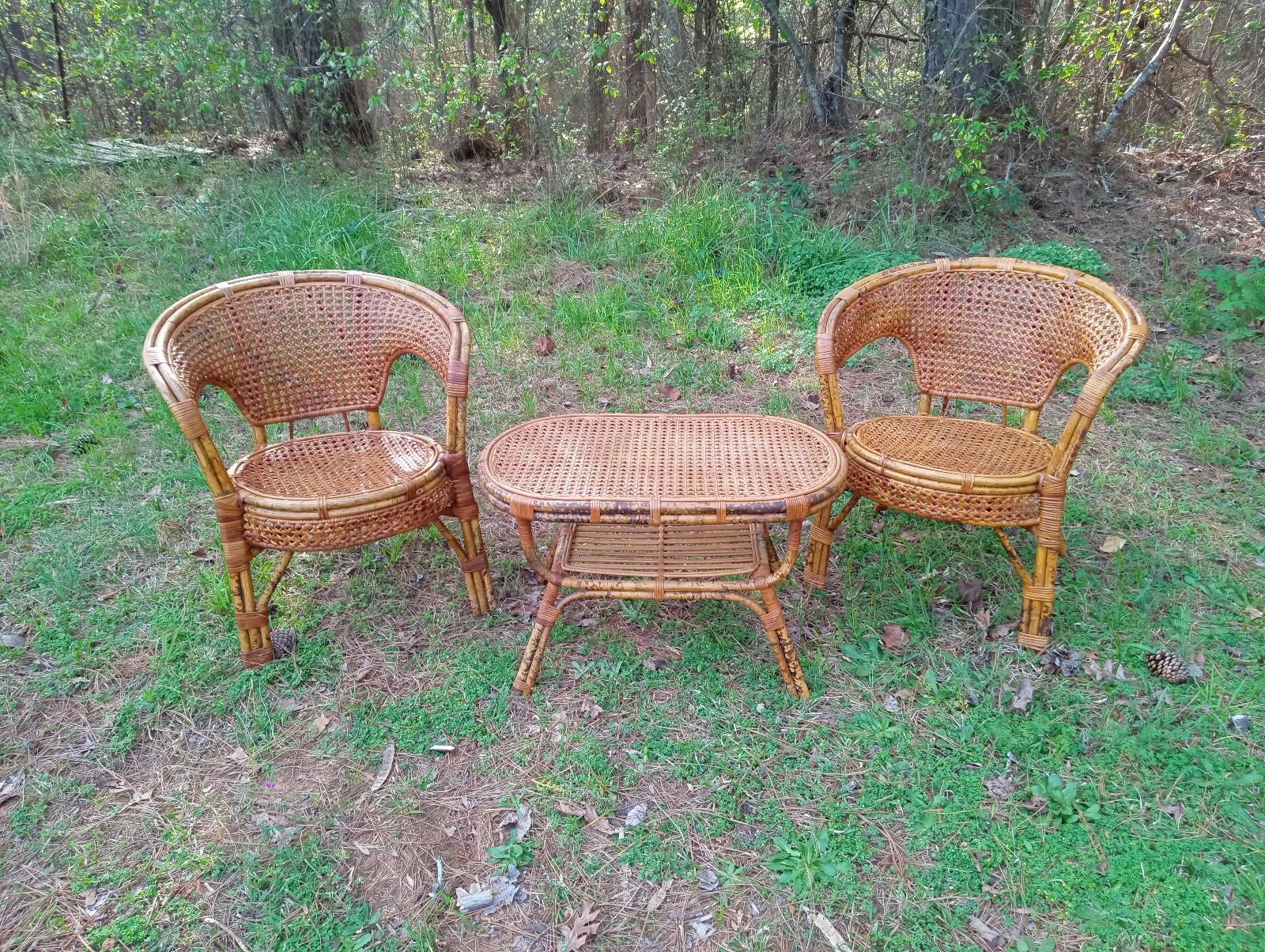 Vintage Wicker/rattan patio set