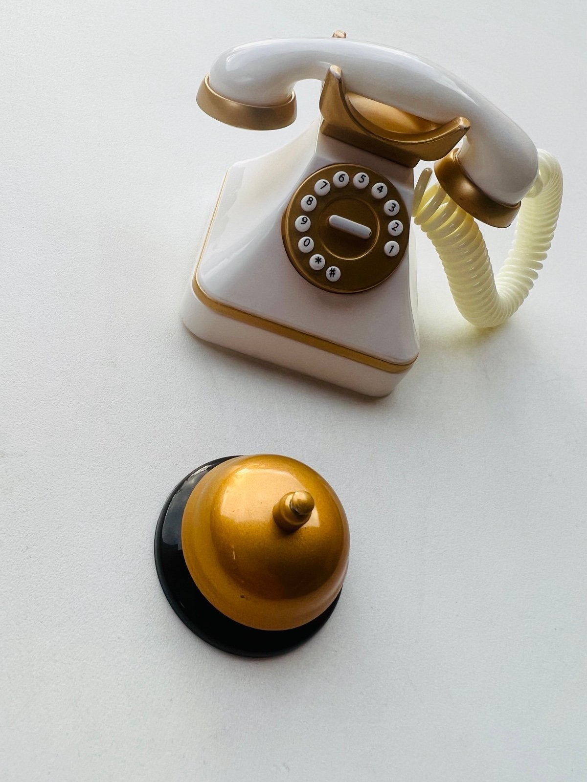 American Girl Doll Grand Hotel White and Gold Rotary Telephone & bell
