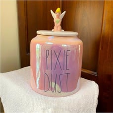 NEW Rae Dunn Pixie Dust Tinkerbell Ceramic Cookie Jar Canister- Disney