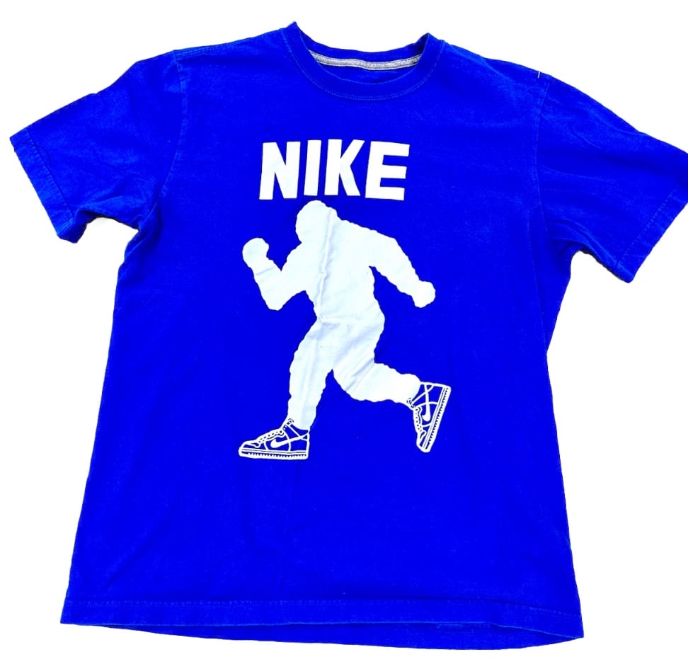 Rare Nike Yeti Wearing Dunks Tshirt Bright Blue Sz M Men’s Excellent Condition