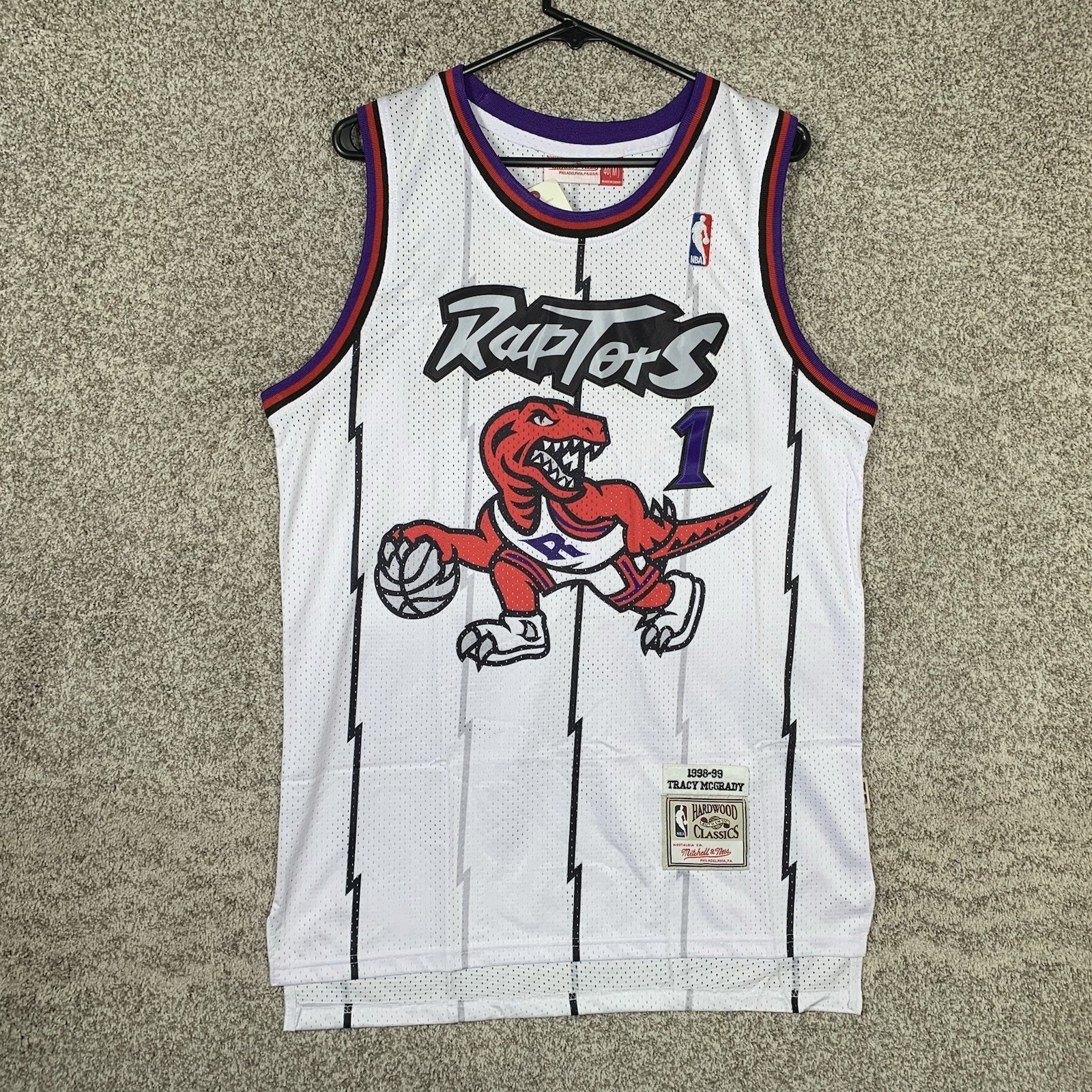 Toronto Raptors Tracy McGrady Jersey Mens Medium White Mitchell Ness Basketball