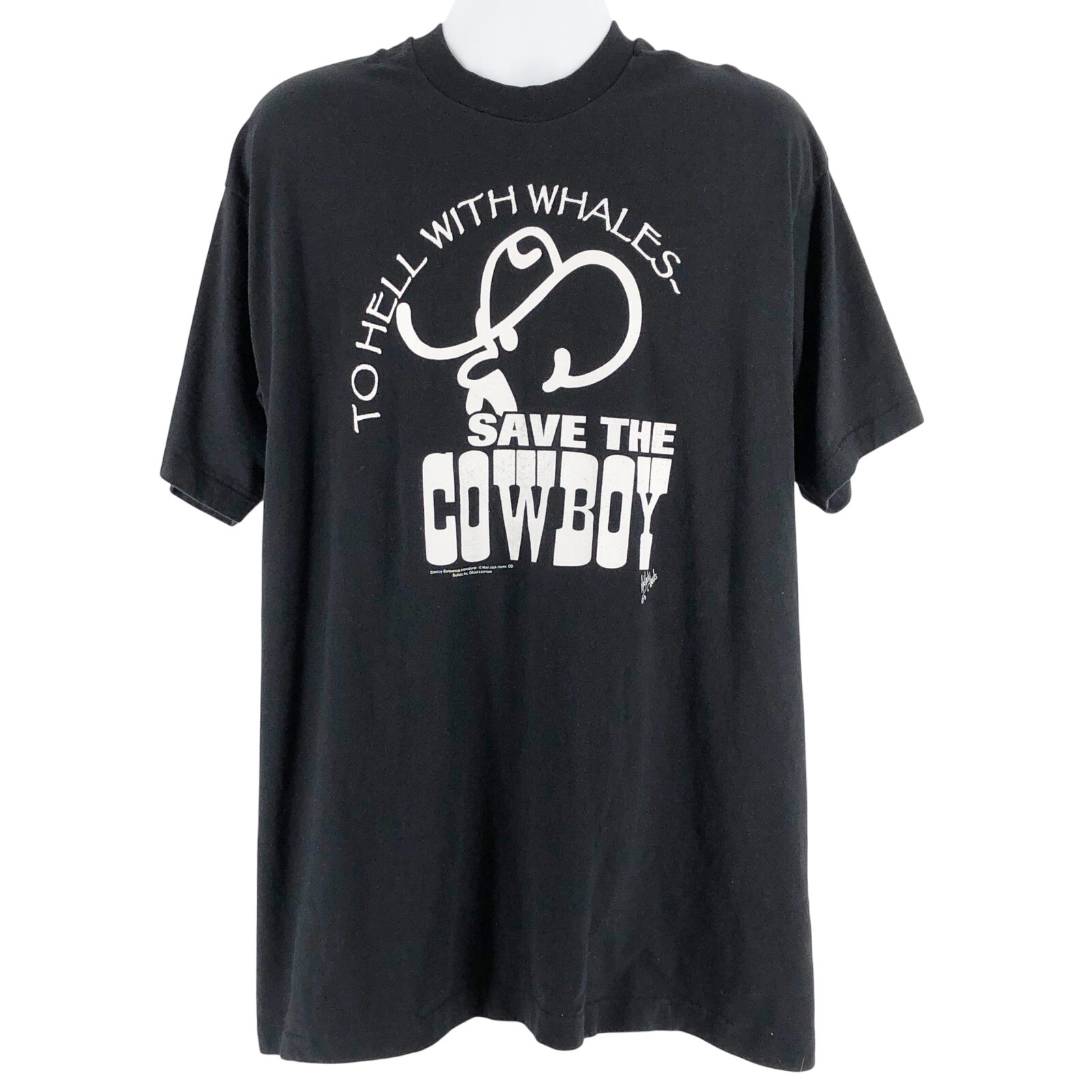 90s Mad Jack Hanks To Hell With Whales Save the Cowboy tshirt 1990s vintage