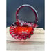 Fenton Ruby Red Hobnail Ruffled Basket Vintage Amberina Glows