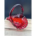 Fenton Ruby Red Hobnail Ruffled Basket Vintage Amberina Glows
